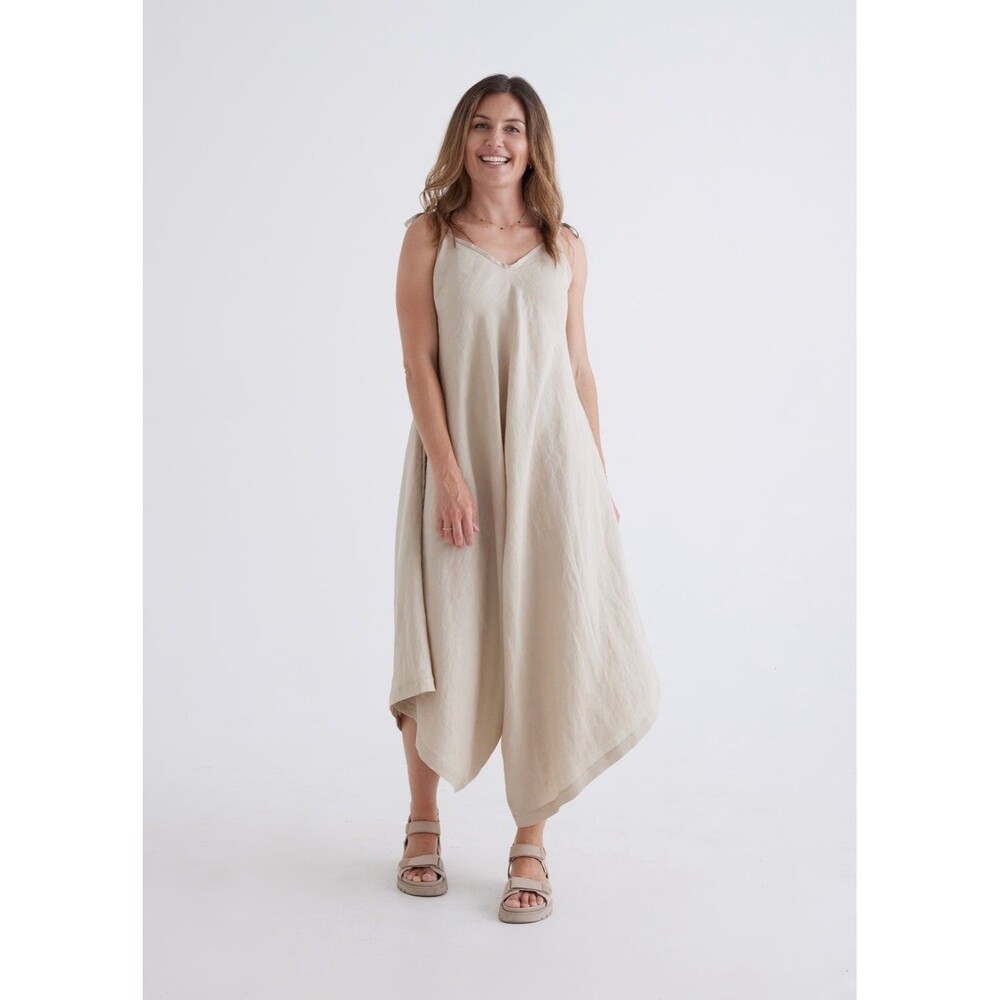 Puro Lino 100% Linen Romper Playsuit Made in Italy Boho Vacation Sumer Size M